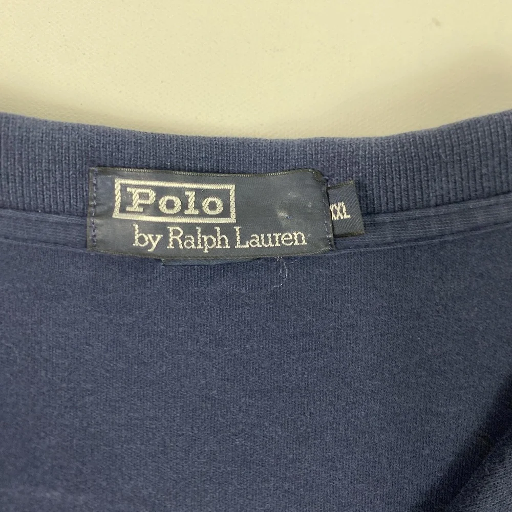 Polo Ralph Lauren‎ Polo Shirt Mens 2XL Navy Blue Golf Crest Embroidered Knit